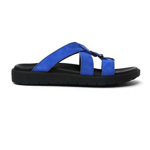 LD Tuttle Women's Size 37 US 7 The Unit Slide Sandals Royal Blue Suede - Picture 1 of 9